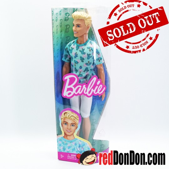 Barbie Ken Fashionistas Doll Blond Hair, Cactus Tee White Shorts Sneakers