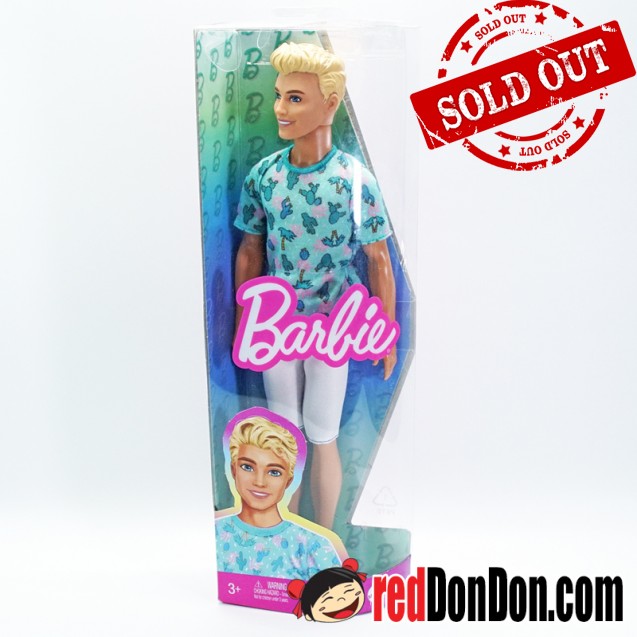 Barbie Ken Fashionistas Doll Blond Hair, Cactus Tee White Shorts Sneakers
