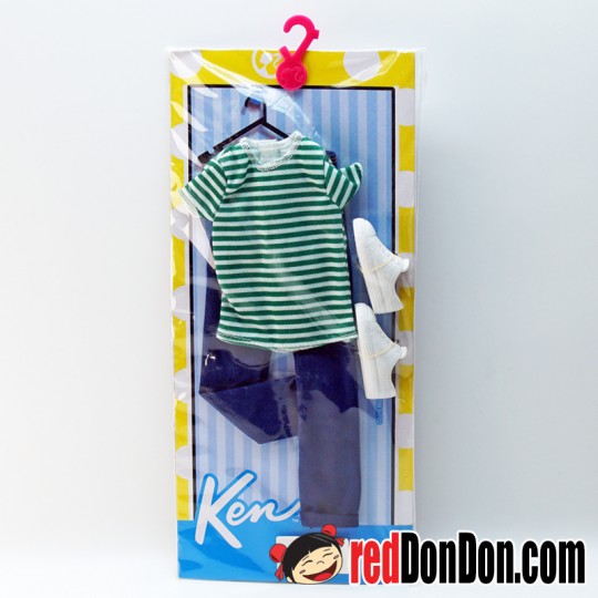 BARBIE KEN, CASUAL STRIPE SHIRT & JEANS, MATTEL, DWG75