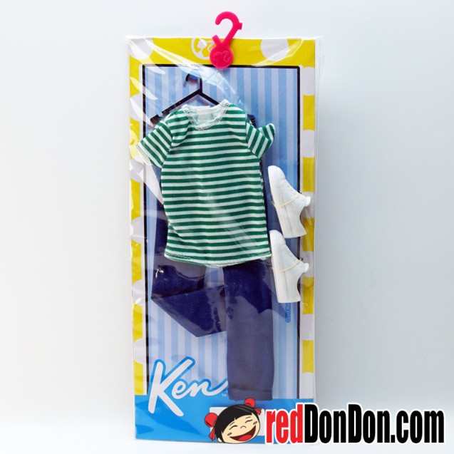 BARBIE KEN, CASUAL STRIPE SHIRT & JEANS, MATTEL, DWG75