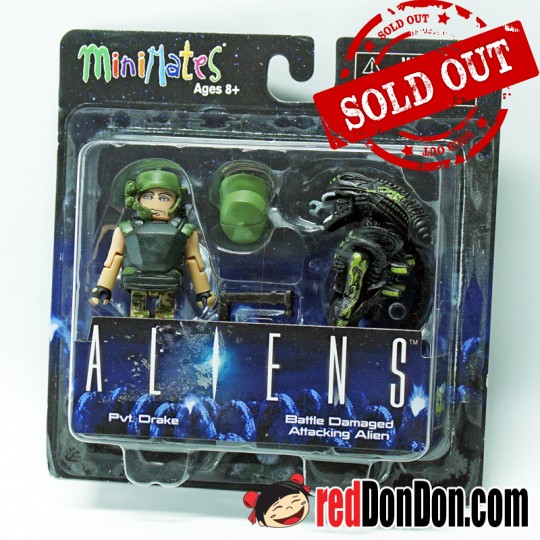 ALIENS PVT. DRAKE & BATTLE DAMAGED ATTACKING ALIEN, MINIMATES, 2014