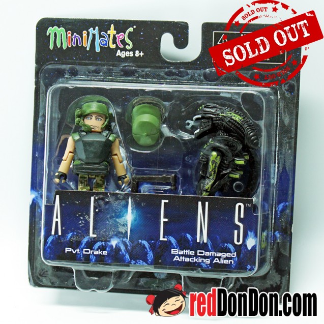 ALIENS PVT. DRAKE & BATTLE DAMAGED ATTACKING ALIEN, MINIMATES, 2014