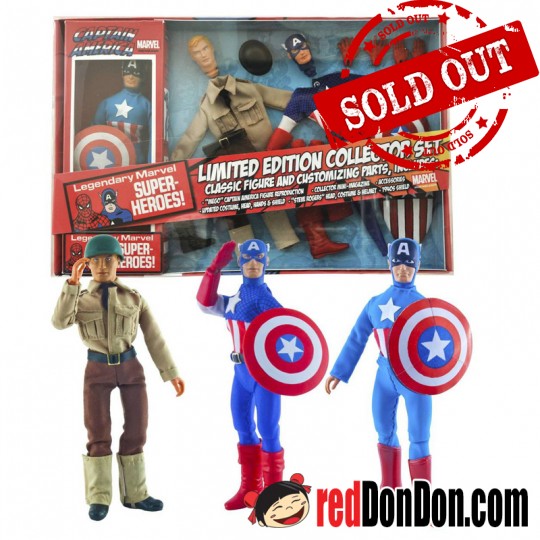 CAPTAIN AMERICA 8", RETRO ACTION FIGURE COLLECTOR SET, 2015, DIAMOND SELECT, MARVEL
