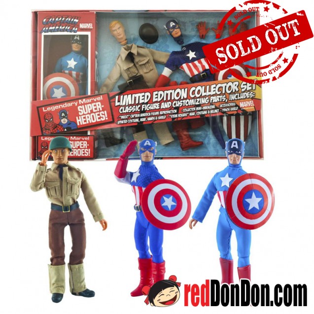 CAPTAIN AMERICA 8", RETRO ACTION FIGURE COLLECTOR SET, 2015, DIAMOND SELECT, MARVEL
