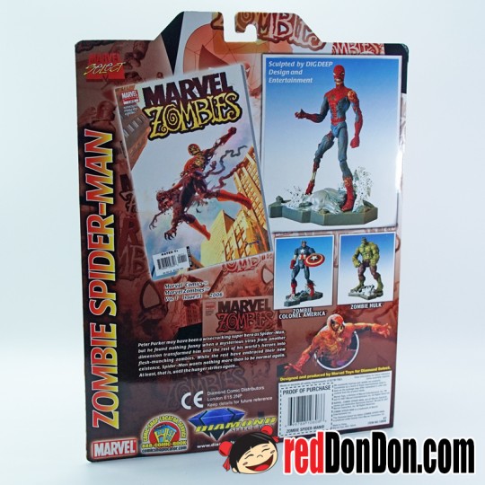 MARVEL SELECT ZOMBIES 7 INCH ACTION FIGURES, SPIDER-MAN ZOMBIE
