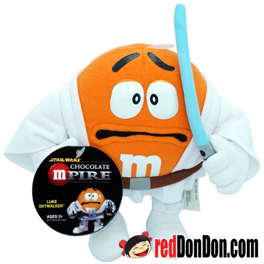 STAR WARS CHOCOLATE MPIRE, M&M'S ORANGE CHARACTER AS LUKE SKYWALKER