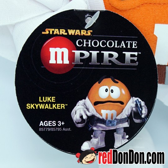 STAR WARS CHOCOLATE MPIRE, M&M'S ORANGE CHARACTER AS LUKE SKYWALKER