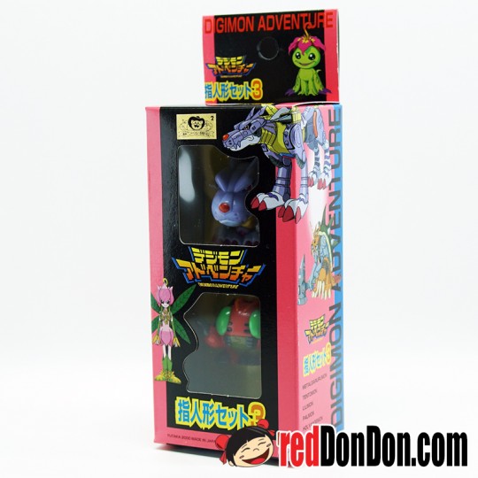 數碼暴龍手指頭公仔-鋼鐵加魯魯獸-Digimon Yutaka Digimon Finger Puppets P3 Vinyl Figure Doll Metal Garurumon Tentomon Set