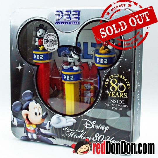 PEZ CANDY & DISPENSER, Mickey 80 Years Collection with Vintage Mickey Poster 皮禮士糖