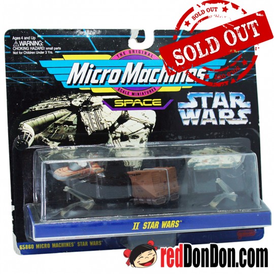 STAR WARS MICRO MACHINES BY GALOOB (1996), 65860 II, LANDSPEEDER, JAWA SANDCRAWLER, MILLENNIUM FALCON