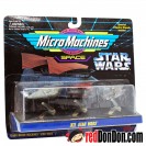 STAR WARS MICRO MACHINES BY GALOOB (1996), 65860 VII, MON CALAMARI STAR CRUSIER, JABBA'S DESERT SAIL BARGE, SPEEDER BIKE WITH REBEL PILOT