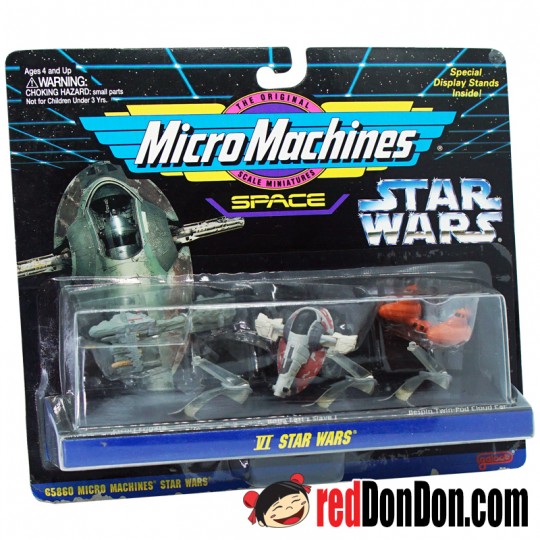 STAR WARS MICRO MACHINES BY GALOOB (1996), 65860 VI, ESCORT FRIGATE, BOBA FETT'S SLAVE I, BESPIN TWIN-POD CLOUD CAR