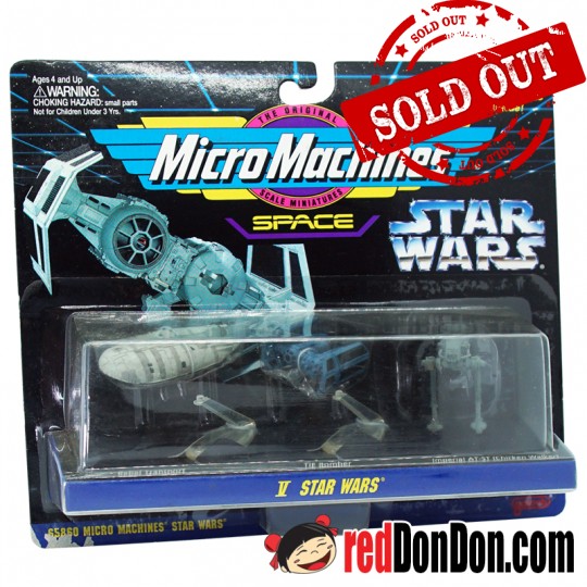 STAR WARS MICRO MACHINES BY GALOOB (1996), 65860 V, REBEL TRANSPORT, TIE BOMBER, IMPERIAL AT-ST (CHICKEN WALKER)