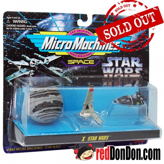 STAR WARS MICRO MACHINES BY GALOOB (1996), 65860 X, DEATH STAR II, INCOM T-16 SKYHOPPER, LARS FAMILY LANDSPEEDER