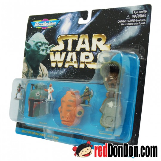 STAR WARS MICRO MACHINES BY GALOOB(1996), BOBA FETT, ADMIRAL ACKBAR, GAMORREAN GUARD
