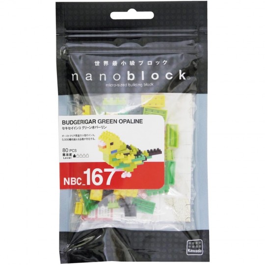NBC-167 nanoblock 彩鳳鸚鵡 BUDGERIGAR GREEN OPALINE