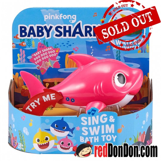 Robo Alive Junior Baby Shark Sing and Swim Bath Toy - Mommy Shark (Pink)