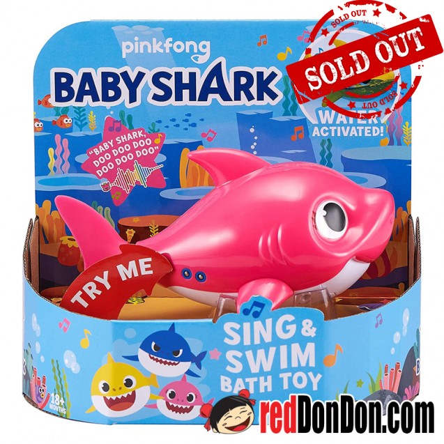 Robo Alive Junior Baby Shark Sing and Swim Bath Toy - Mommy Shark (Pink)